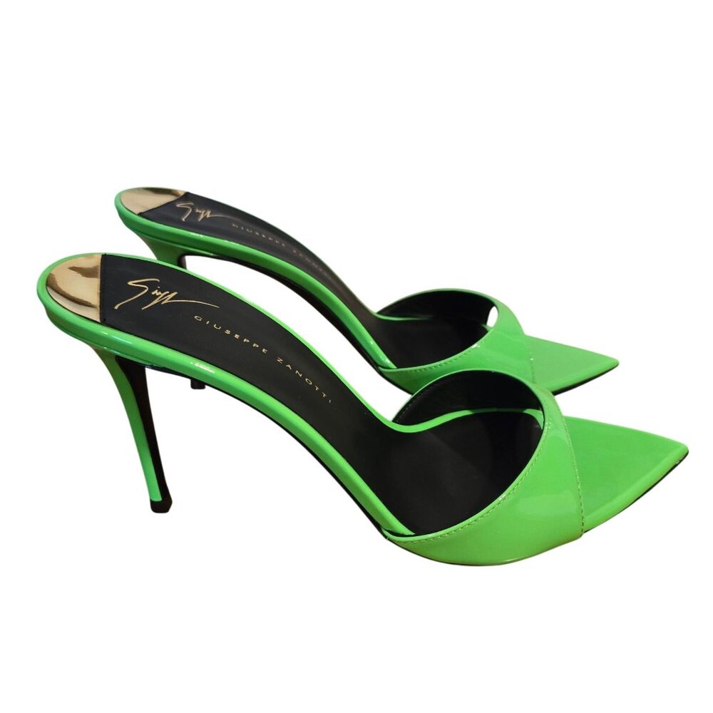 Giuseppe Zanotti Green Patent Leather Stiletto Sandal Italy 38, US 8